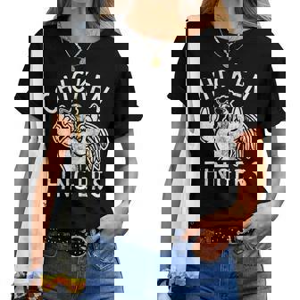 Chicken Fingers Middle Fingers Chicken Women T-shirt - Thegiftio