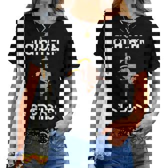 Chicken Strips Dancing Chicken Bbq Barbeque Squad Women T-shirt | Mazezy