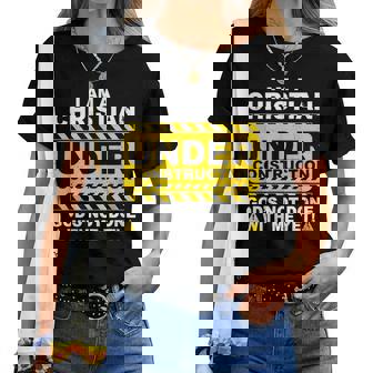 Christian Under Construction God Religious Jesus Bible Women T-shirt | Mazezy