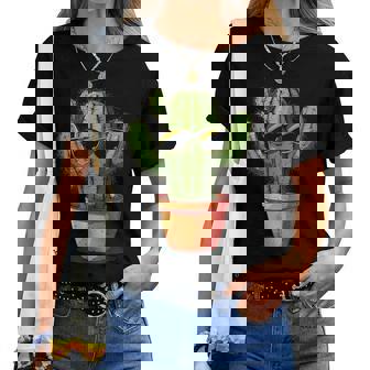 Cool Cactus Face With Sunglasses For Desert Cacti Lovers Women T-shirt | Mazezy