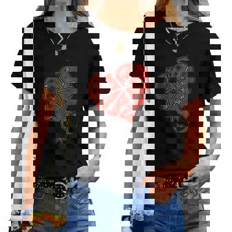 Corazón De Alambre De Púas Cuello Camiseta de mujer - Regaloses