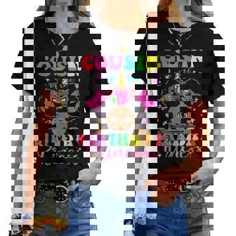 Cousin Of The Birthday Girl Princess Afro Melanin Unicorn Women T-shirt | Mazezy