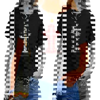 Croix Rouge Feuilles Dieu Jésus Religieux Chrétien Homme T-shirt femme - Cadeauxyz