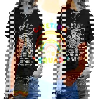 Cute Lunch Lady Crew Of Food Service Rainbow Cafeteria Squad Women T-shirt - Thegiftio