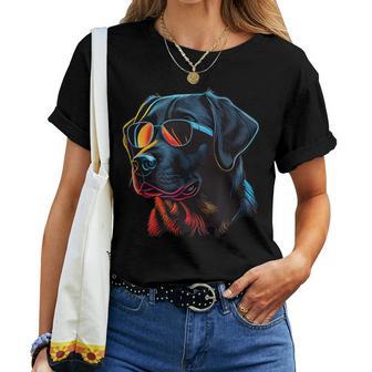 Dad Mom Cool Dogonnenbrille –Chwarzer Labrador T-shirt Frauen - Geschenkecke
