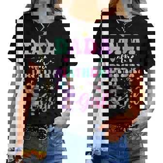 Dada Of The Birthday For Girl Dinosaur T-Rex Party Family Women T-shirt | Mazezy