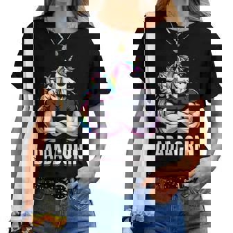 Dadacorn Licorne Papa Fête Des Pères Fille T-shirt femme - Cadeauxyz