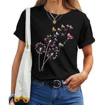 Dandelion Roller Skate Flower Floral Roller Skating Tree Women T-shirt - Thegiftio UK
