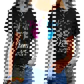 De Revelación De Género Rosa O Azul Embarazada Mamá Te Ama Cuello Camiseta de mujer - Regaloses