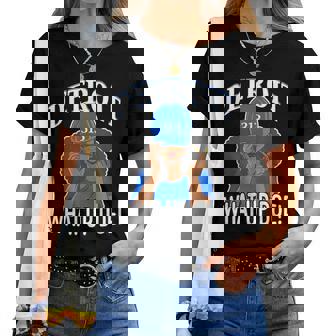 Detroit 313 What Up Doe African American Woman Women T-shirt | Mazezy