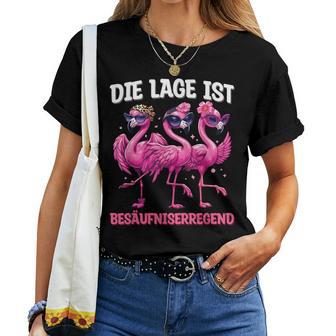 Die Lage Ist Besäufniserregend Flamingo Party Freundinnen T-shirt Frauen - Geschenkecke