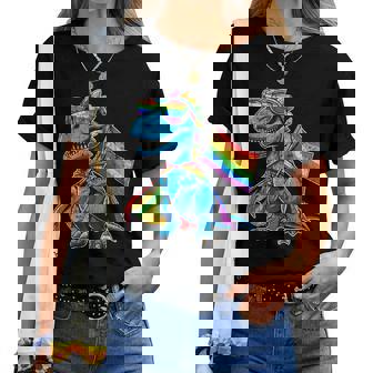 Dinosaur Gay Pride Lgbt Rainbow Flag Lgbtq Women T-shirt - Thegiftio