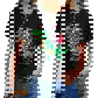 Dinosaure Père Noël T Rex Noël Cerf Enfants Garçons Filles T-shirt femme - Cadeauxyz