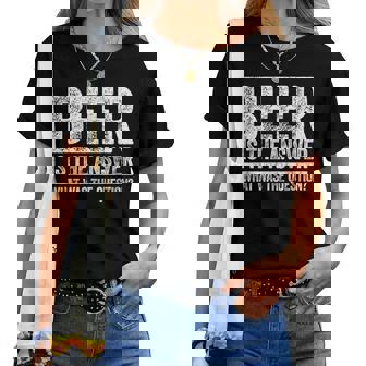 Divertente Concritta Beer Is The Answer Maglietta da donna - Novitaregali