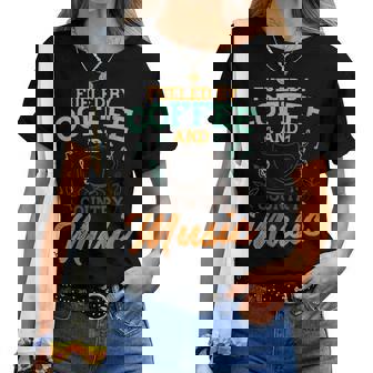 Divertido Country Música Y Café Gráfico Country Music Amante Cuello Camiseta de mujer - Regaloses