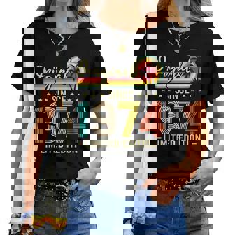 Divertidointage Edición Limitadaintage 1974 Cumpleaños Cuello Camiseta de mujer - Regaloses