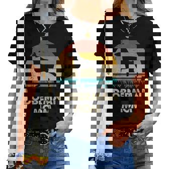 Doberman Mom Dobie Dog Lovers Retro Dobie Mom Women T-shirt - Thegiftio