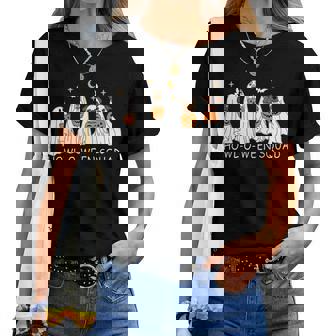 Dog Ghost Cute Dog Dressed As Ghost Halloween Women Women T-shirt | Mazezy