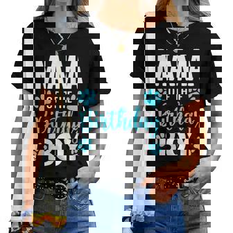 Dog Paw Mama Of The Birthday Boy Dog Women T-shirt - Thegiftio