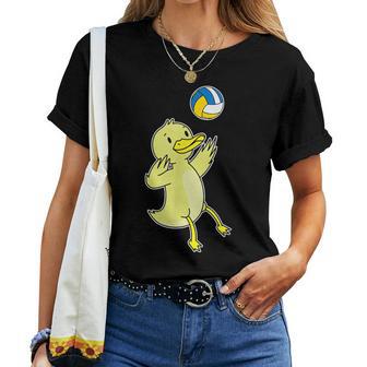 Duck Plays Volleyball Women T-shirt - Thegiftio UK