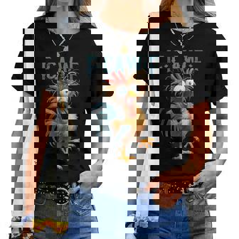 F-Caw-F Chicken Humor F-Caw-F Quote Rooster Meme Women T-shirt | Mazezy