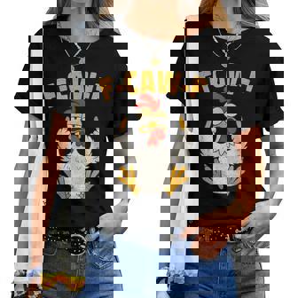 F Caw F Rooster Bird Fcawf Chicken Whisperer Fawk Off Women T-shirt | Mazezy