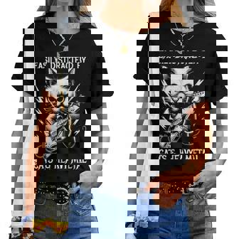 Facilement Distrait Par Les Chats Et Les Métaux Lourds Chat Rock Amusant T-shirt femme - Cadeauxyz