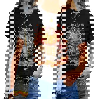 Fall Vintage Pumpkin Autumn Thanksgiving Women T-shirt | Mazezy