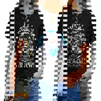 First Of All I M A Delight Cat Coffee Sarcastic Women T-shirt | Mazezy