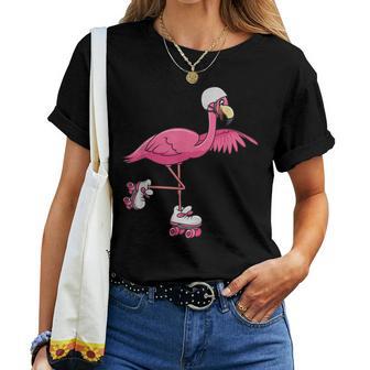 Flamingo Inlinekates Rollschuhe Für Inlinekater T-shirt Frauen - Geschenkecke