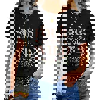 Four Ever Wild Wildflower Watercolor Floral 4Th Bday Girl Women T-shirt | Mazezy