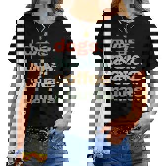 Dogs Books Coffee Plant Lover Gardening Cute Mom Life Women T-shirt - Thegiftio