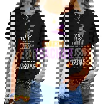 Halloween Teachers This Is My Tired Teacher Costume Women T-shirt | Mazezy