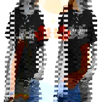 Leaf Blower Fall Costume Couple Thanksgiving Matching Women T-shirt | Mazezy