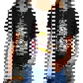 Pilot Duck Cute Duck In Plane Aviation Humor Women T-shirt | Mazezy