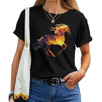 Running Fire Horse For Burning Horse Love Women T-shirt - Thegiftio UK