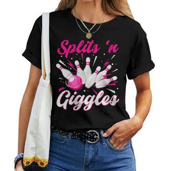 Splits 'N Giggles Bowling Team Cute Bowler Girls Women T-shirt - Thegiftio UK