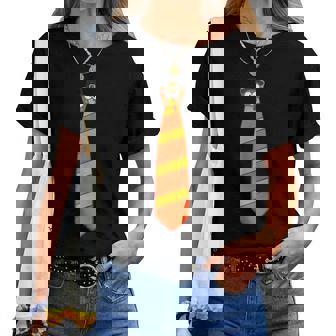 Thanksgiving Tie With Turkey For Family Dinner Women Women T-shirt | Mazezy