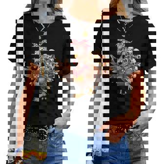 Thanksgiving Turkey Girl Leopard Thanksgiving Women T-shirt | Mazezy