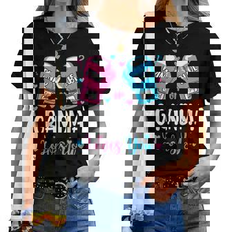 Gender Reveal Pink Or Blue Grandma Loves You Boxing Women T-shirt | Mazezy