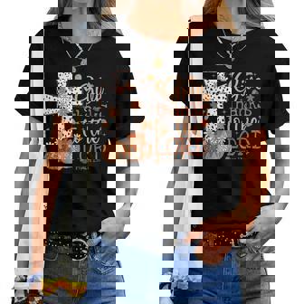 Give Thanks To The Lord Jesus Thanksgiving Autumn Christian Women T-shirt | Mazezy