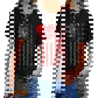 Go Red Usa Flag American Heart Disease Awareness Women Women T-shirt | Mazezy