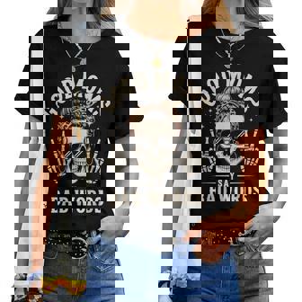 Good Moms Say Bad Words Skeleton Messy Bun Mom Women T-shirt | Mazezy