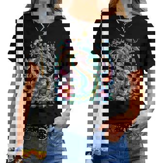 Gráfico Colorido De Flores De Dragón De Acuarela Para Es Y Hombres Camiseta de mujer - Regaloses