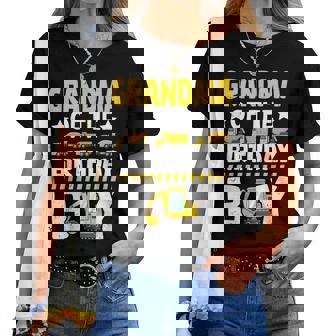 Grandma Of Birthday Boy Construction Theme Party Matching Women T-shirt - Thegiftio