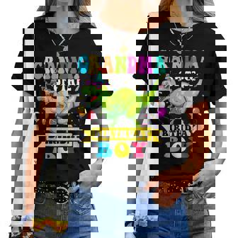 Grandma Of The Birthday Boy Dinosaur Raptor Women T-shirt | Mazezy