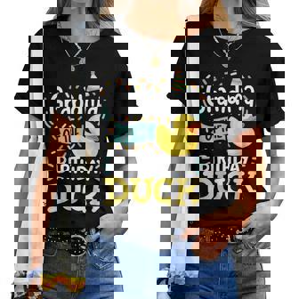 Grandma Of The Birthday Duck Boy Rubber Duck Bday Family Women T-shirt | Mazezy