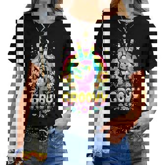 Groovy Hippie Tie-Dye Costume Des Années 60 Et 70Igne De La Paix T-shirt femme - Cadeauxyz