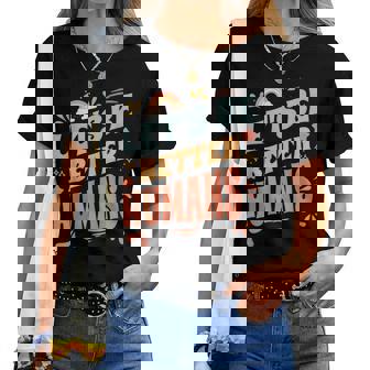 Groovy Retro Let's Be Better Humans Kindness Women T-shirt | Mazezy