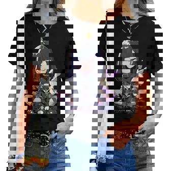 Grunge Goth Bunny Anime Girl Cute E-Girl Gothic Outfit Women T-shirt | Mazezy